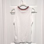 Goldie  Lewinter White Tank Top Sleeveless Tee Rainbow Ringer Crew Medium Photo 4