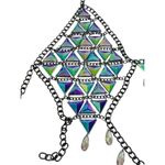 Dolls Kill RAVE WONDERLAND  Iridescent Gem Jewelry Crop Top Crystal Chain Bra Photo 8