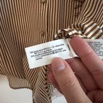 ZARA Striped Embroidered Beaded Shirt S Brown / Ecru Photo 4