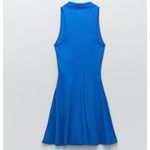 ZARA ✨ Lapel Collar Ribbed Royal Blue Sz Large Dress✨ Photo 6