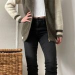 Boutique Army Green And White Cardigan Jacket Photo 0
