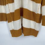 Dreamers  Mustard Yellow White Stripe Cardigan Open Front Long Line Slouchy Sz S Photo 7