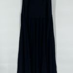 Frye Women's Sleeveless Easy Button Front Midi Dress Sz M Black Loose Fit Size M Photo 3