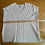Old Navy  Women’s M/L Cream Cap Sleeve Crocheted Womens Sweater Long Knit Photo 4