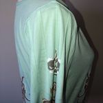 GILI Tunic Top Dress Bell Sleeves Green White Gray Print Photo 4