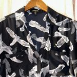 EXPRESS Size M Semi Sheer Feather Button Down Shirt Photo 1
