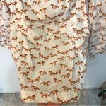 NWT Aritzia Little Moon Horse Print Puff Sleeve Square Neck Blouse L White Size L Photo 13