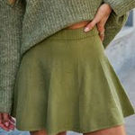 Free People  Sweater Pull On Mini Skirt Green Large Photo 0