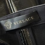 Versace  Vinyl Midi Skirt Medusa Head Gold Buttons Black IT 40 US 4‎ Photo 8