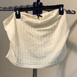 SheIn Cream Strapless Ribbed Crop Top Photo 0