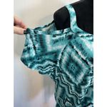 Cato EST 1946 Womens Green Geometric Print Cold Shoulder Top Size 22/24 NEW Photo 2