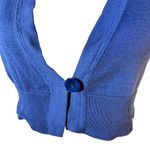 Loft | Ann Taylor  | Blue Short Sleeve Crop Cardigan One Button - Petite Small Photo 1