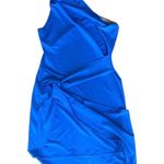 Topshop One Shoulder Dress Bodycon Asymmetrical Cobalt Blue M Photo 4