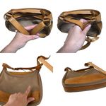 Dooney & Bourke VTG Canvas & Leather Hobo Large Crossbody Bag Tan Brown Photo 9