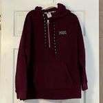 PINK - Victoria's Secret PINK Victoria’s Secret Sherpa Teddybear Pullover Hoodie Half Zip Large Photo 1