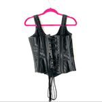 Corset Attire Black Faux Leather Buckles NWTs 28 Photo 3