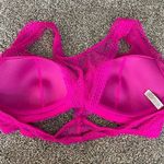Victoria's Secret Victoria’s Secret Lace Racerback Bralette | Size Large | Hot Pink Photo 4