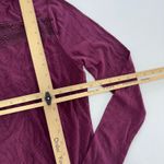 Paige ‎ Top Womens Small Red Purple Ribbed Knit Long Sleeve Turtleneck Lace Trim Photo 6