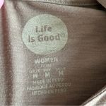 Life is Good “GOOD VIBES” Lightweight, Long Sleeve Hoodie, Olive Green, Size M Photo 4