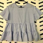 SheIn  Striped Ruffle Hem Blouse Photo 0