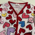 Hanna Andersson Heart Print Women's Pajama Top XS Red Photo 5