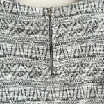 W5 Anthropologie Black and White Fringe Hem 3/4 Sleeve Zippered Aztec Blouse, M Photo 15