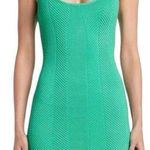Herve Leger NWT Herringbone Mini Dress Women’s Size Medium Green Bodycon Photo 0
