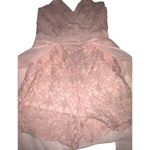 Womens Romper Shorts Size M Maxi Sheer Cape Pink Crochet Sleeveless Junior NWT Photo 4