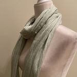 J.Crew Mint Green & Silver Metallic Fringe Trim Scarf Photo 2
