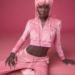 Voight by Valentina Voight by‎ Valentina Cherry On Top Crop velour Hoodie pink embroidered sz medium Photo 5