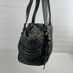 Fossil Modern Vintage Raffia Black Rattan Leather Woven Satchel Shoulder Bag Key Photo 7
