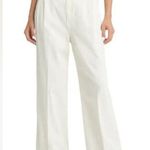 frame denim FRAME NWT Ecru Ivory High Waist Wide Leg Denim Pleated Front Chino Pants Photo 1
