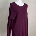 Athleta  | Burgundy Rest Day Asymmetrical Hem Knit Sweater Sz M Photo 5