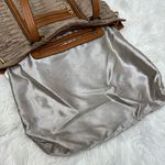 Faux Suede Snakeskin Shopper Tote Bag Tan Photo 14