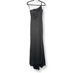 La Femme NWT One Shoulder Long Black Deep Front Slit Maxi Gown Photo 2
