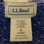 L.L.Bean  blue with white heather cable knit button cardigan sweater Medium EUC Photo 9