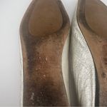Jimmy Choo  Gwenevere Square-toe Flats in Silver Metallic Leather Photo 9