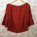 1. State  Rust Colored Cold Shoulder Blouse Photo 5