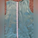 Kenar  Teal Ruffle Front Sleeveless Top Exposed Back Zip L Photo 6