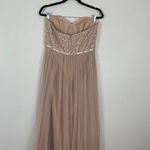 Jenny Yoo  Woman's Sz 10 Blush Pink Strapless Lace and Tulle Bridesmaid Dress‎ Photo 7