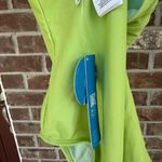 Cupshe NWT Asymmetrical Top Convertible One Piece Swim Suit Lime Green Photo 3