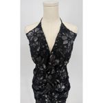 Ramy Brook NWT Hackett Metallic Floral Halter Minidress Gunmetal Sz 6 $465 Photo 7