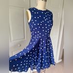 Maison Jules Blue and White Polka Dot Fit & Flare Dress Photo 5