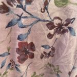 cj banks 2X scoop neck 3/4  sleeve lavender  top with flowers Photo 2