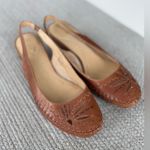 Vintage I Love Comfort Tan Leather Cutout Detail Slingback Flats Size 7.5 Photo 8