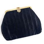 Tango Women's Black Satin Flat Pleated Rhinestone‎ Clutch Purse Shoulder Bag Black Photo 1