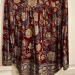 Lucky Brand Mix Print Boho Top. Red turquoise. Size small. Long sleeve Photo 4