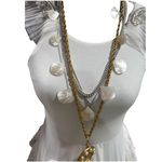 mother of pearl silver chain necklace Photo 1