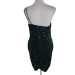 Mi Ami Green Sequin One Shoulder Mini Dress NWOT Size Small Formal Sequin Dress Photo 1