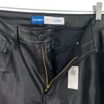 Old Navy  Faux Leather Black Straight Leg Pants OG Loose New Photo 5